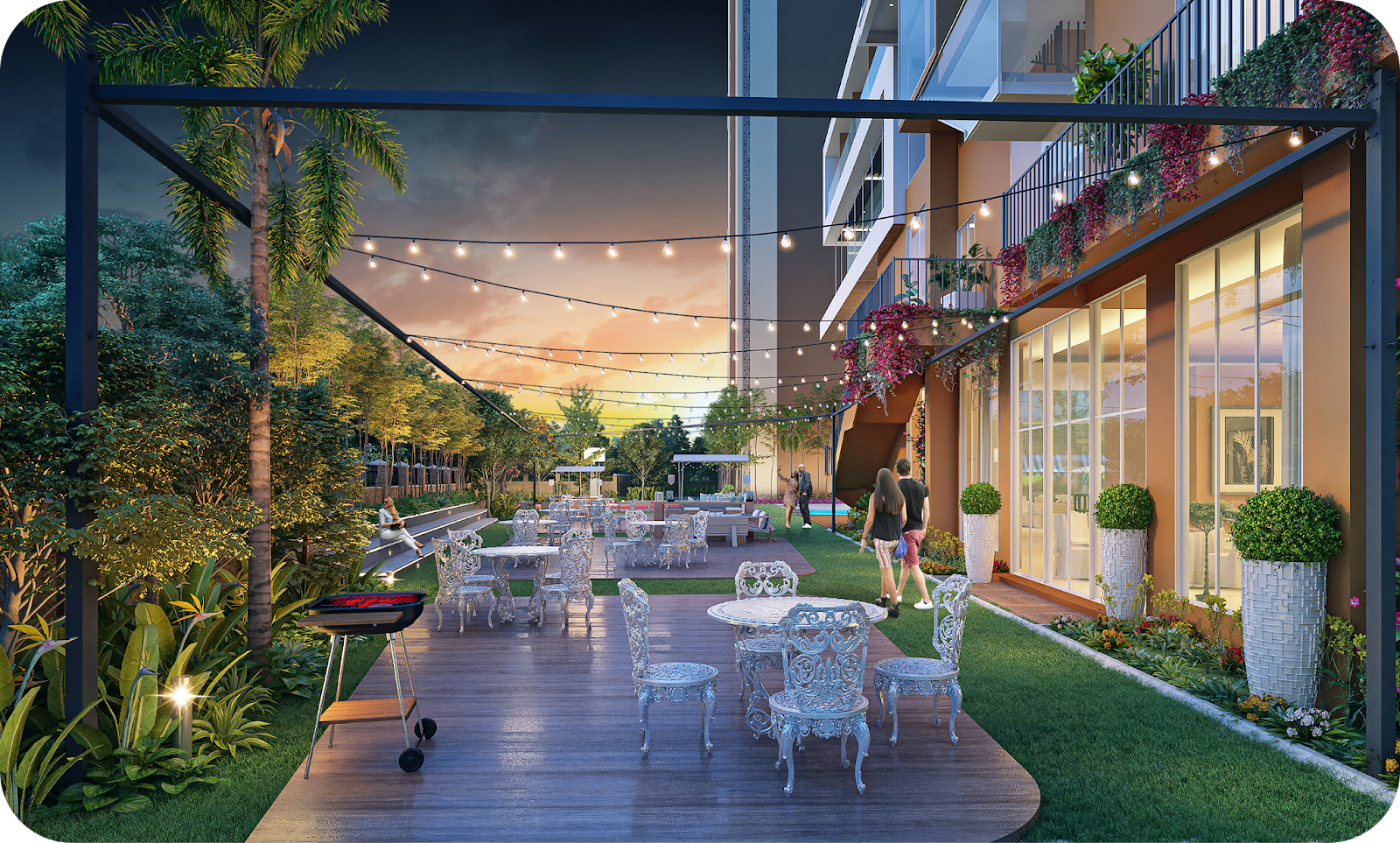 Outdoor Banquet evening view